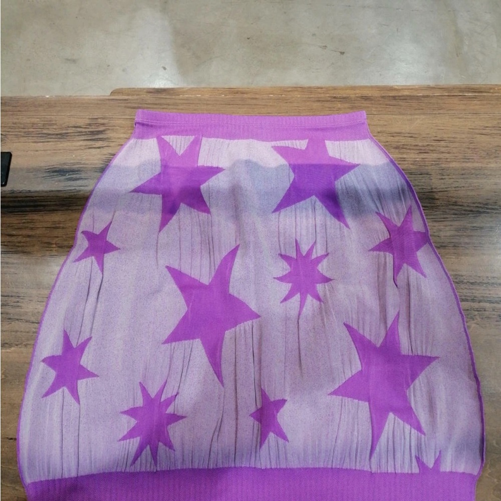 EUC Issey Miyake Purple Star Patterned Skirt